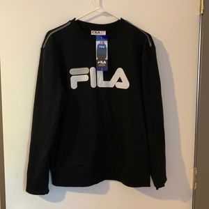 Black Fila Sweatshirt (White and Grey logo). New with Tag. Size L.